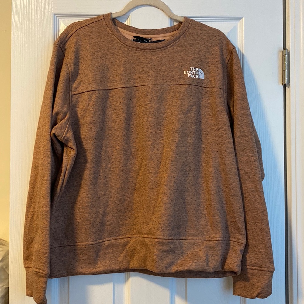 Heather rose and soft black fleece lined north face crewneck